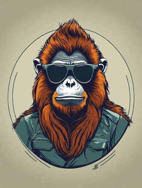 Premium AI Image | Orangutan Wearing Glasses Vector Illustration for ...