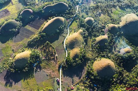 - Aerial view of the famous Chocolate hills, Bohol, Philippines ...