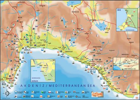 Antalya Region Tourist Map - Antalya Turkey • mappery