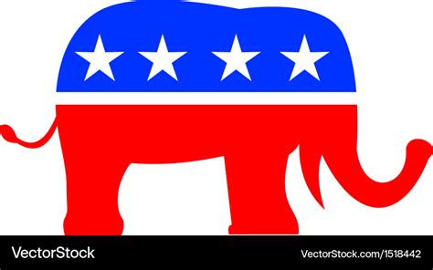 Republican elephant mascot usa flag Royalty Free Vector