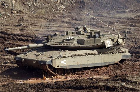 Israeli Merkava Main Battle Tank (MBT) in Golan Heights Near Syria ...