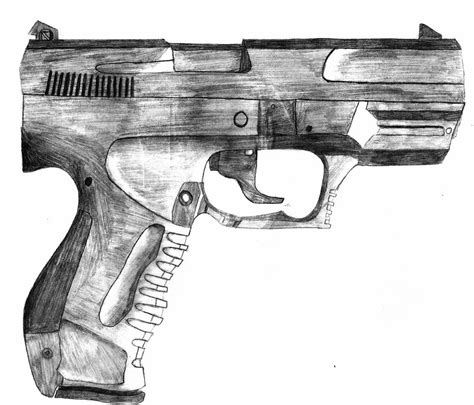 Pistol drawing by IceWolf15574 on DeviantArt