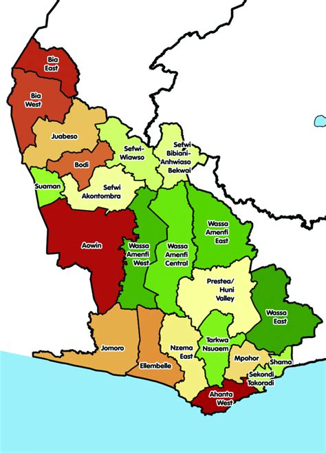 Map of Western Region of Ghana. | Download Scientific Diagram