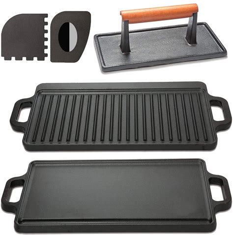 Cast Iron Griddle | Stove Top Grill| Griddle for Gas Stove Top | Gas ...