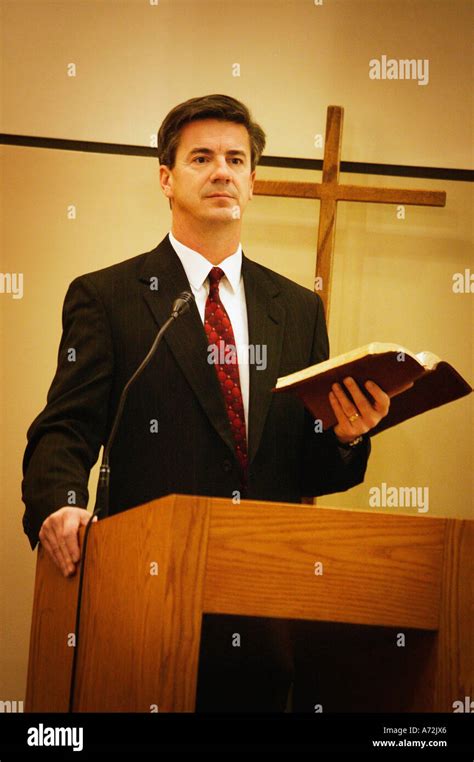 Pastor preaching from pulpit Stock Photo: 6687781 - Alamy