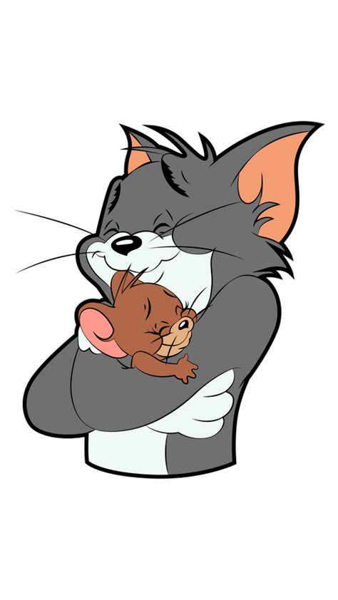 Tom and Jerry Hugs Sticker | Cute cartoon drawings, Cartoon drawings ...