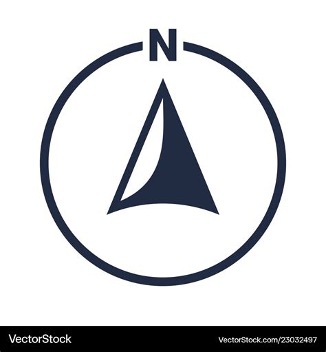 North arrow icon n direction point symbol Vector Image