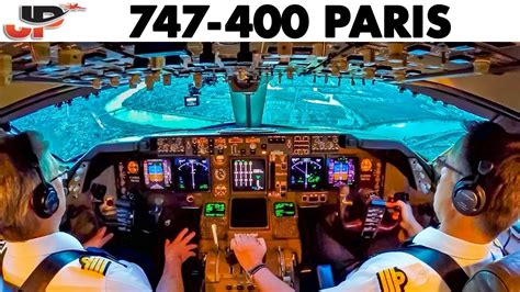 Piloting BOEING 747-400 into Paris | Cockpit Views - YouTube