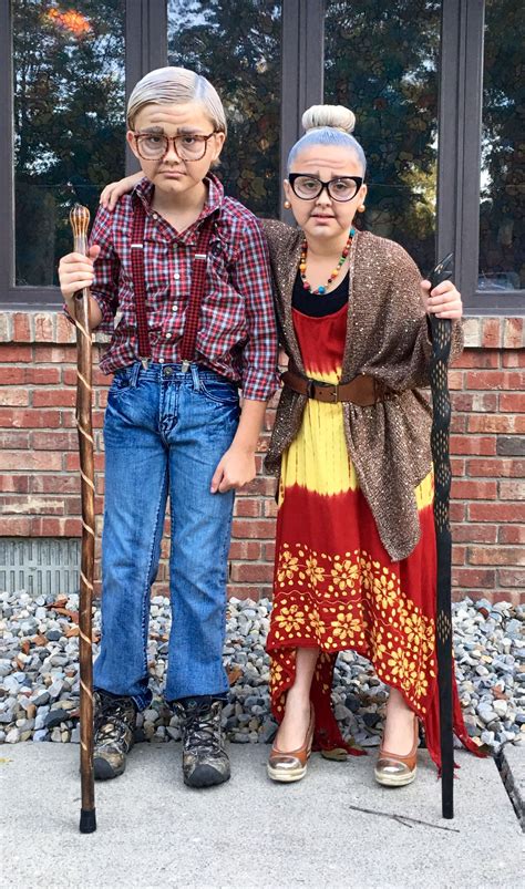 DIY Old Age Grandpa Grandma Costume