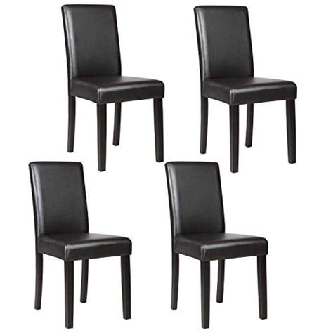 Mecor Dining Chairs Set of 4,Kitchen Leather Chair with Solid Wood Legs ...