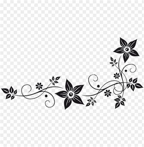 Free download | HD PNG vector graphics flower border black white clip ...