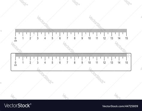 15 centimeter scale and ruler isolated on white Vector Image