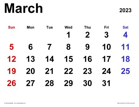 March 2023 Calendar Graphic - Get Latest Map Update