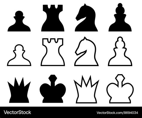 Chess pieces symbols Royalty Free Vector Image