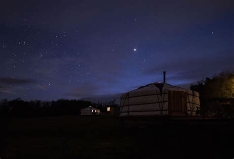 Kite Hill Yurts - The yurts by night. One of the most...