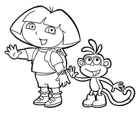 Dora and boots coloring pages to download and print for free