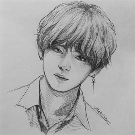 Bts V Pencil Drawing