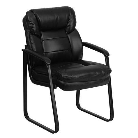 Flash Furniture Black Leather Executive Side Reception Chair with ...