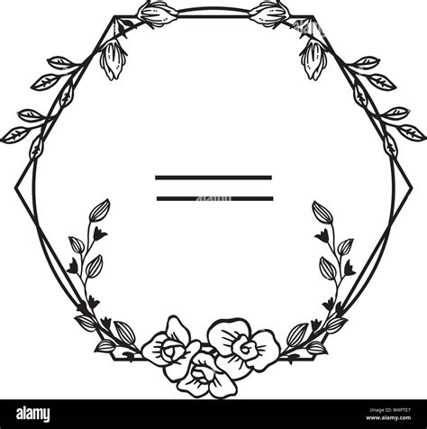 Black and white border frame for decoration and design leaves flower ...