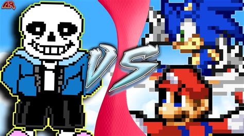 SANS vs MARIO vs SONIC! (Sega, Nintendo, Undertale Animation) - YouTube