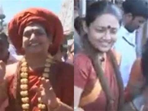 Swami Nithyananda and Ranjitha visits Tirumala in new look - Oneindia