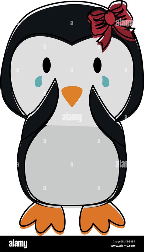 penguin crying cute animal cartoon icon image Stock Vector Image & Art ...