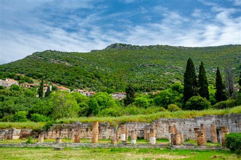 Messene, Greece. the Ancient Agora Stock Photo - Image of market ...