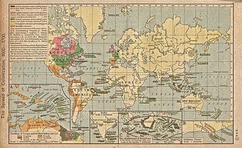 The Spread of Colonization 1600-1700 - Full size