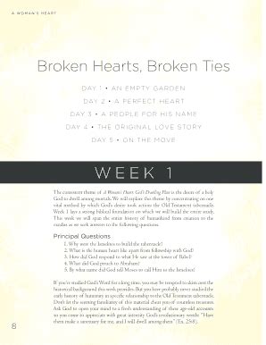 Fillable Online A Woman 's Heart by Beth Moore, Week One - Wheaton ...