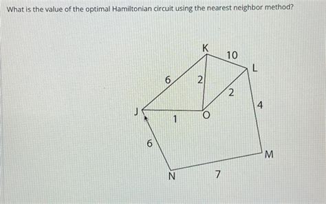 Solved What is the value of the optimal Hamiltonian circuit | Chegg.com