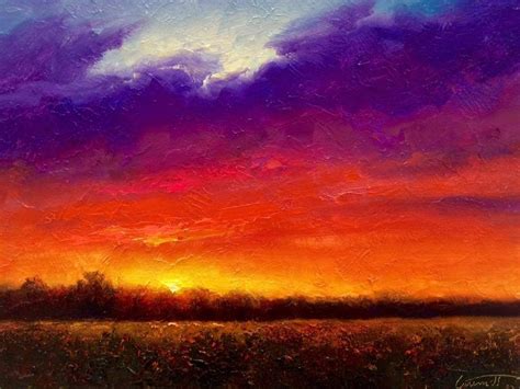 Sunset Painting Easy, Simple Oil Painting, Oil Painting Frames, Canvas ...