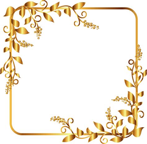 Gold Frame, Gold Border, Border Gold, Golden Border PNG and Vector with ...