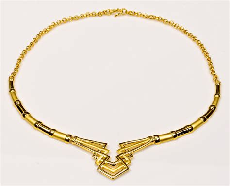 Lot 74: Chinese Modern 24K Gold Necklace | Case Auctions