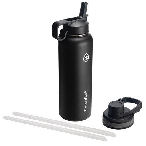 Thermoflask Stainless Steel Water Bottle With Chug and Straw Lid, 40oz ...