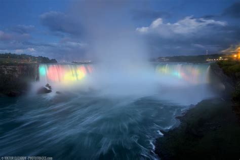 Niagara Falls Illumination after Sunset (Canada)