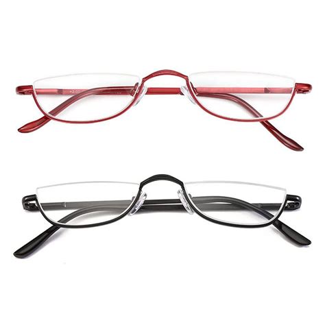 New Half Moon Reading Glasses Metal Half Frame Eyeglasses for Citizen ...