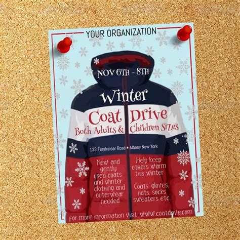 Coat Drive Flyer Winter Coat Drive Flyer Coat Collection | Etsy