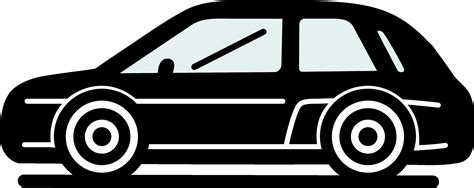 Side View of Car Icon In Black And White Color. 24557510 Vector Art at ...