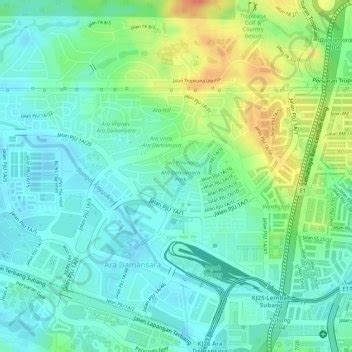 Ara Damansara Park topographic map, elevation, terrain