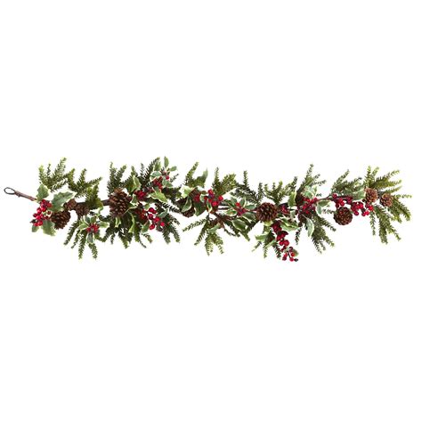 holly garland with berries - Clip Art Library