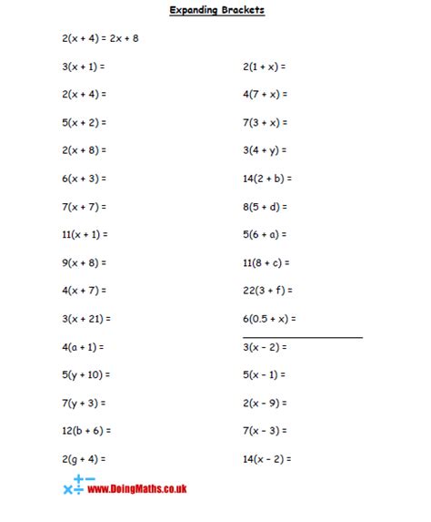 Expanding brackets - Free worksheets, PowerPoints and other resources ...