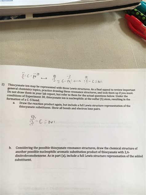 Thiocyanate ion may be represented with three Lewis | Chegg.com