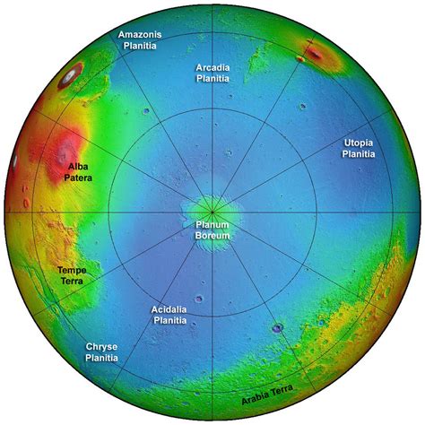 Topographic Map of Mars