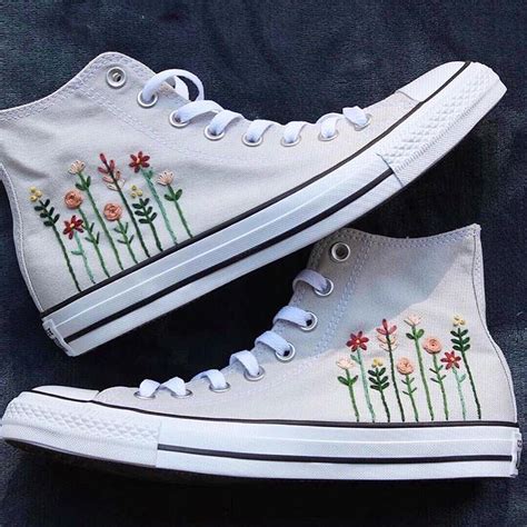 FLORAL CONVERSE - color: light grey size: 9 - I’m selling these pair of ...