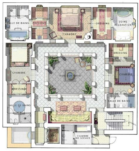 floor plans of moroccan houses - Google Search | Courtyard house plans ...