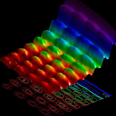 Picture of a standing wave interference pattern of light in a nanowire ...