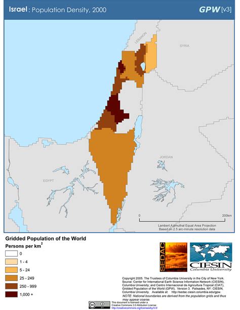 Israel: Population Density, 2000 | SEDACMaps | Flickr