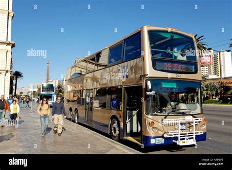 The Deuce Bus Operating Along the Strip in Las Vegas, Nevada Stock ...