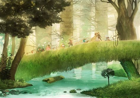 Download Explore the Enchanted Anime Forest | Wallpapers.com