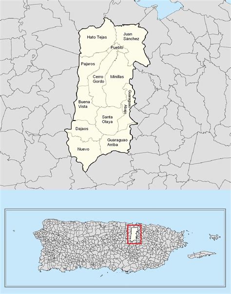 Image: Barrios of Bayamón, Puerto Rico locator map